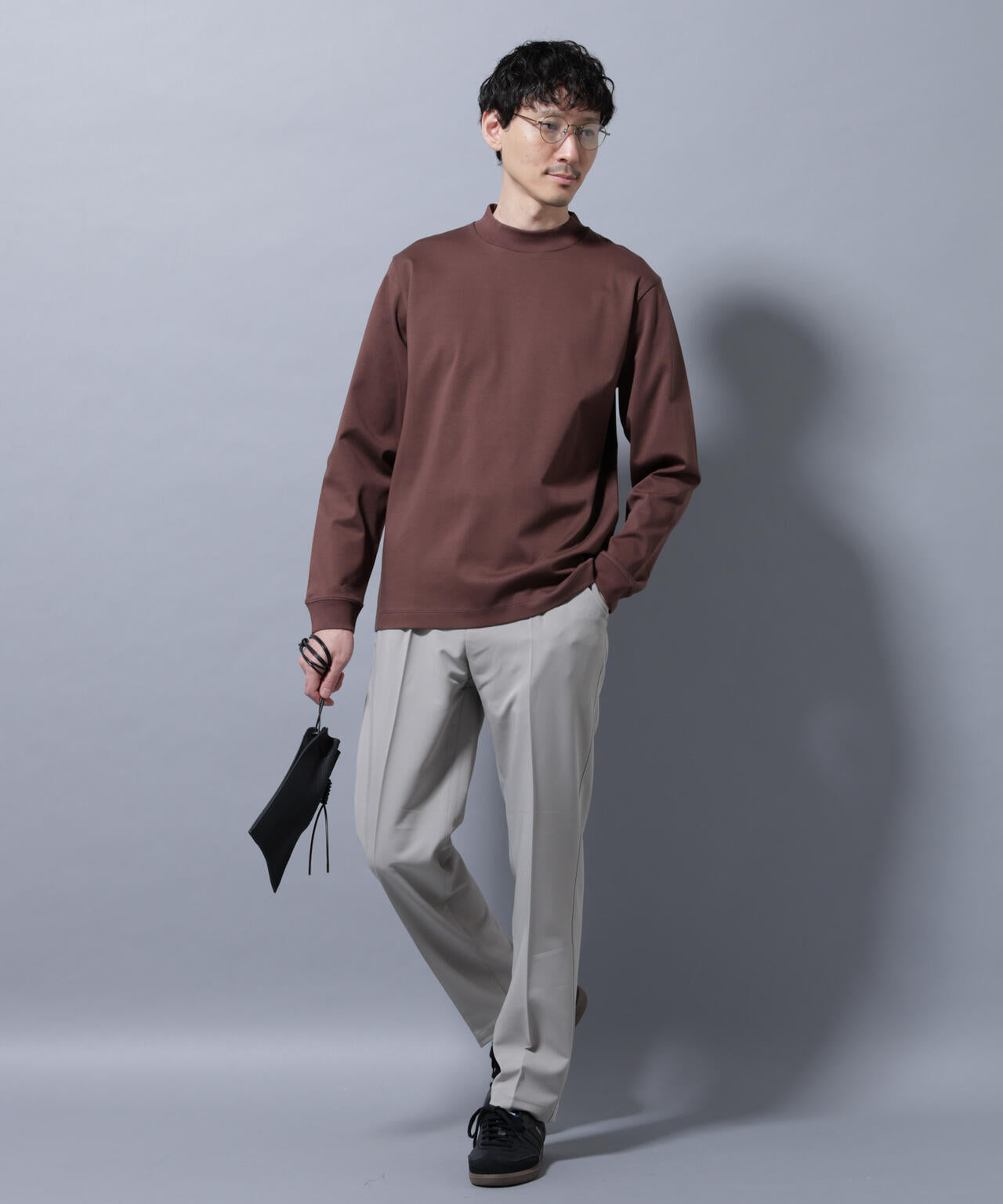 アンチスメルモックネックTシャツ 長袖