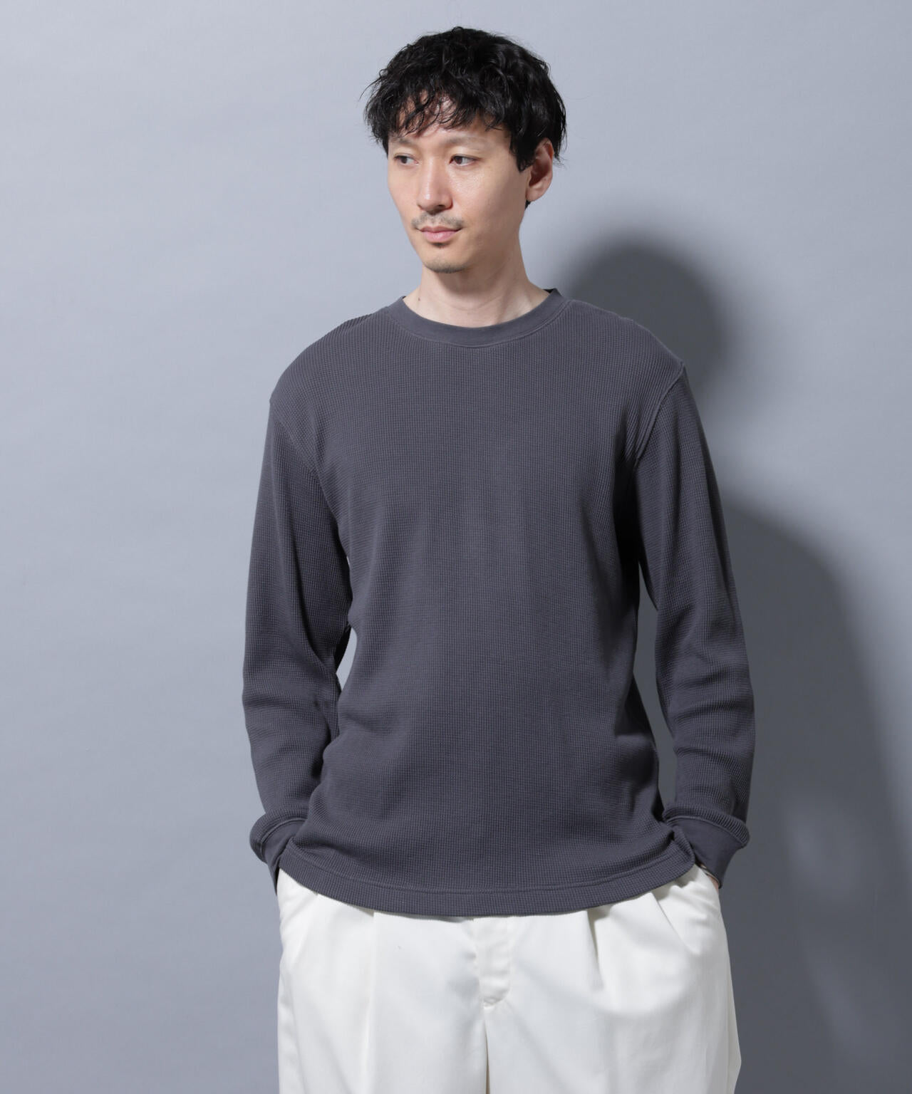 アンチスメルワッフルTシャツ 長袖