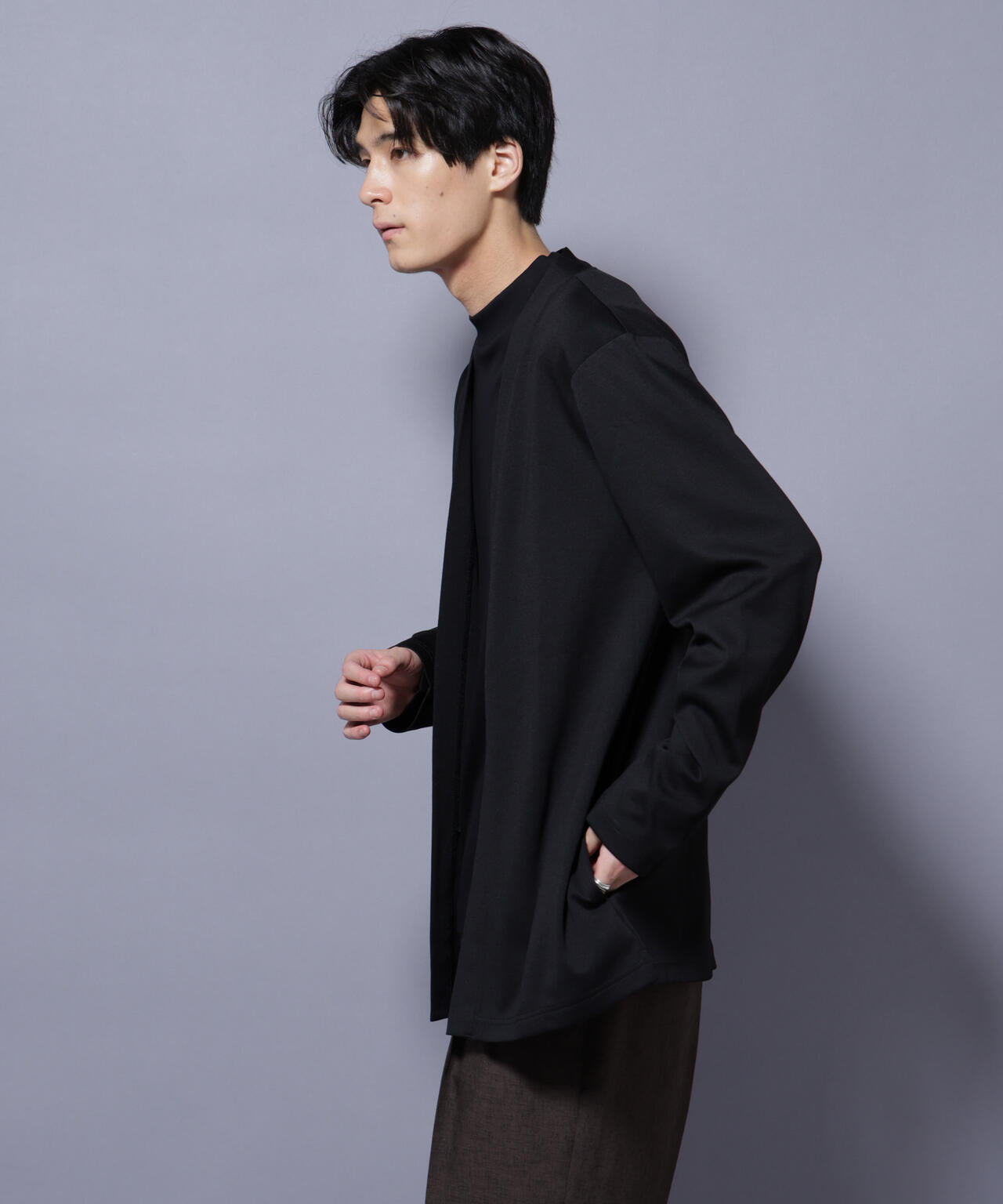 ダブルジャージー着流しカーディガン