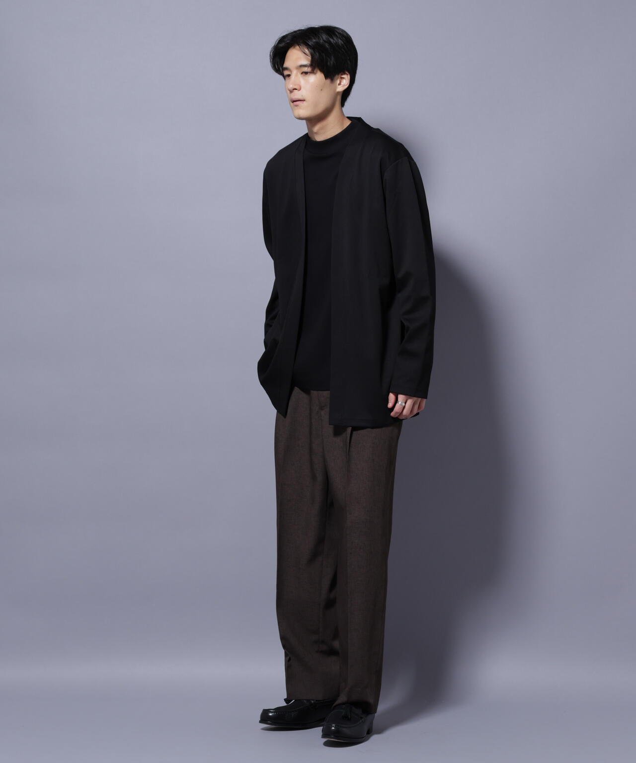 ダブルジャージー着流しカーディガン