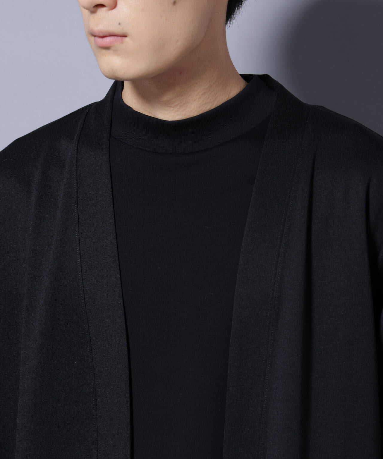 ダブルジャージー着流しカーディガン