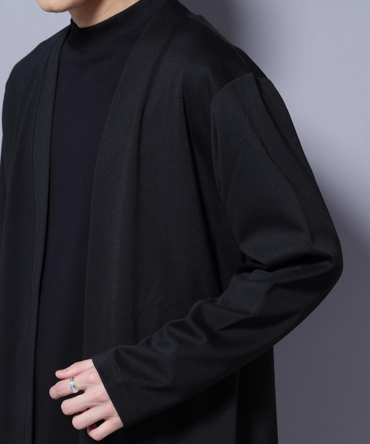 ダブルジャージー着流しカーディガン