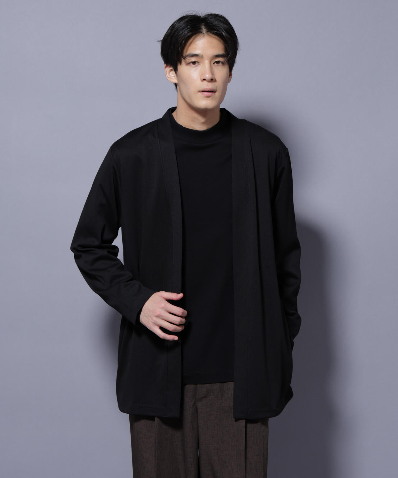 ダブルジャージー着流しカーディガン