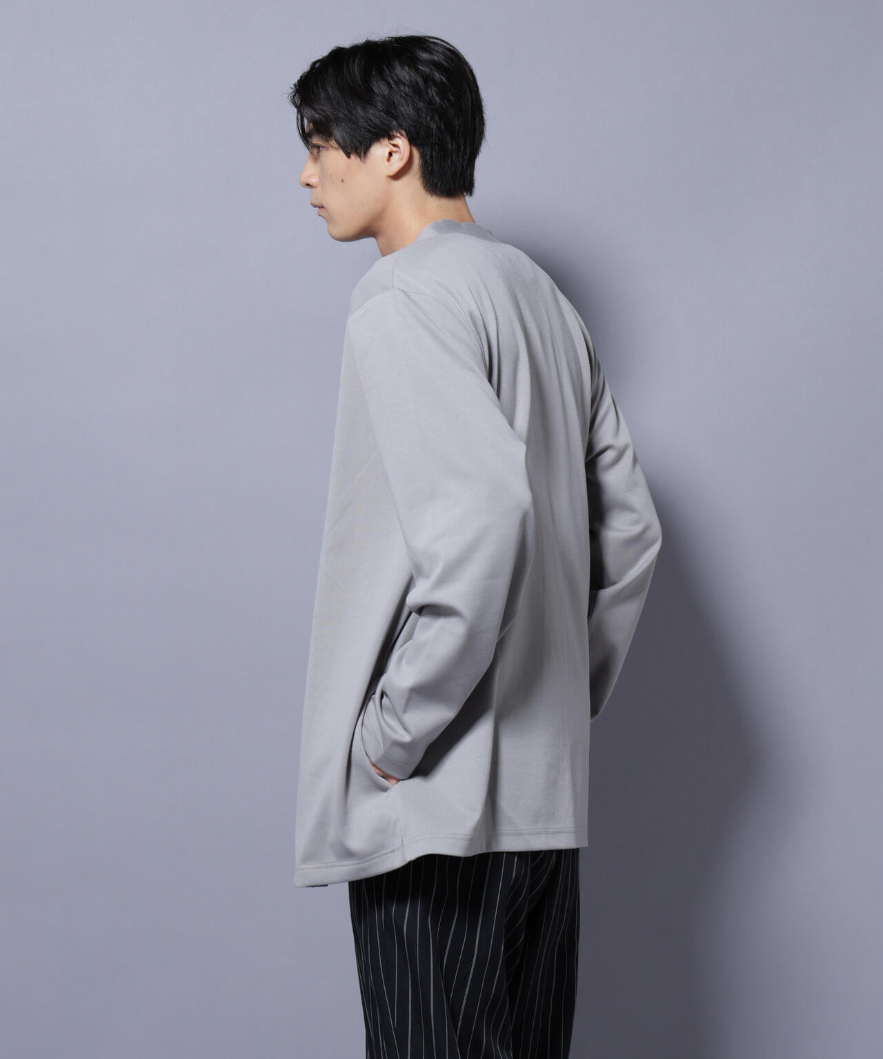 ダブルジャージー着流しカーディガン