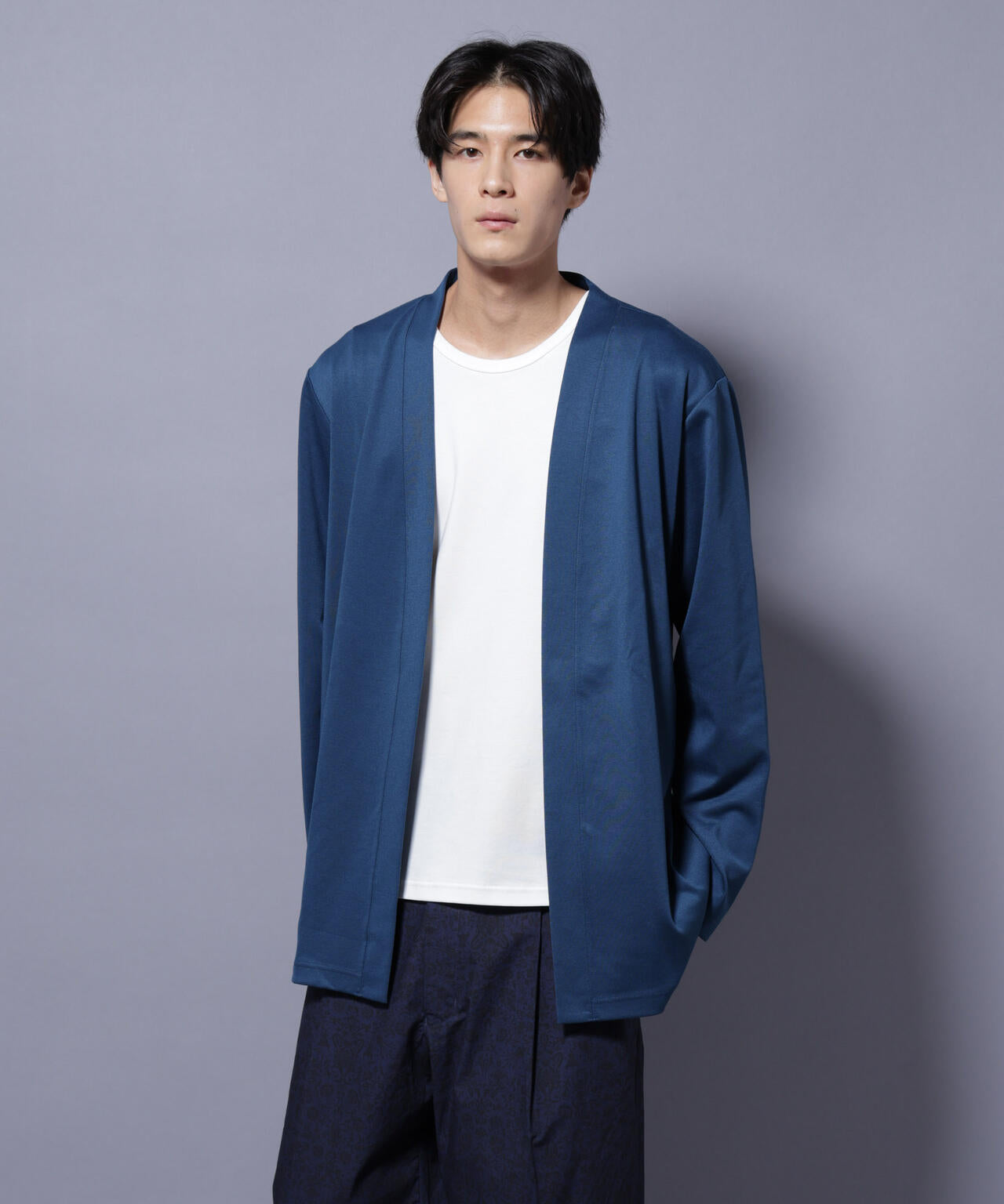 ダブルジャージー着流しカーディガン