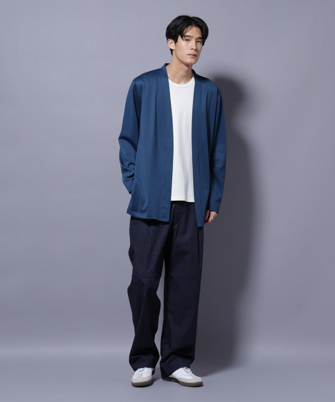 ダブルジャージー着流しカーディガン