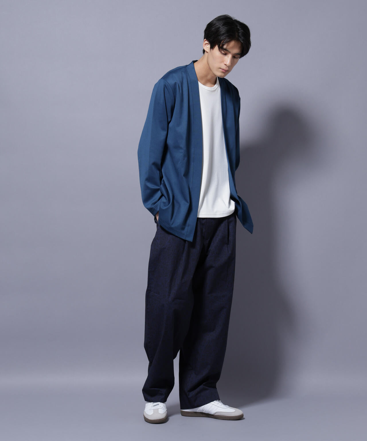 ダブルジャージー着流しカーディガン