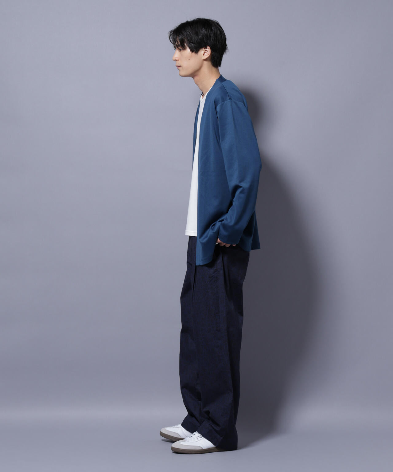 ダブルジャージー着流しカーディガン