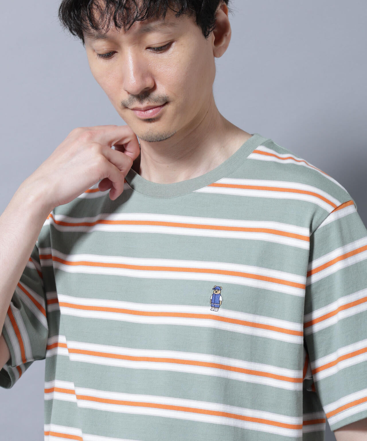 ナノベアボーダーTシャツ 半袖