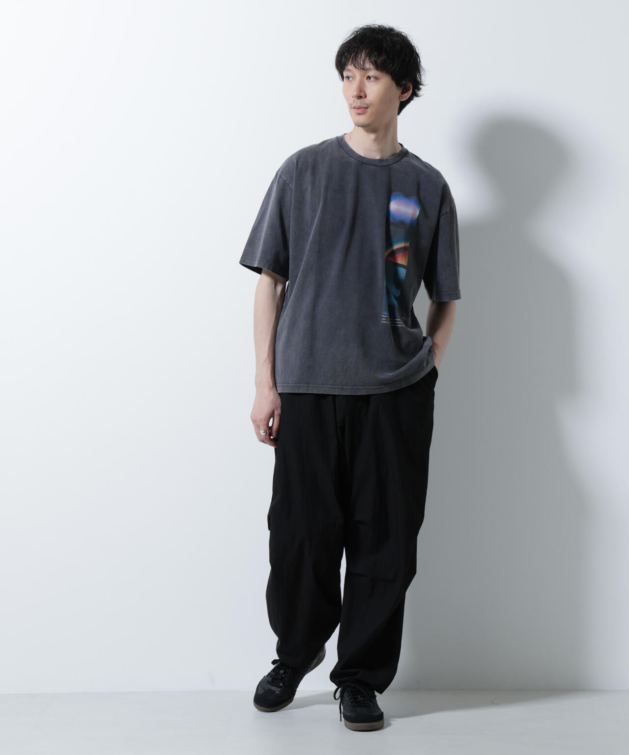 「A-C-Z」ピグメントグラフィックTシャツ 半袖