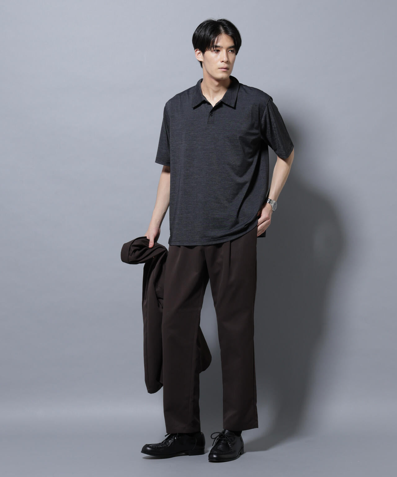 ストレッチメランジポロシャツ半袖