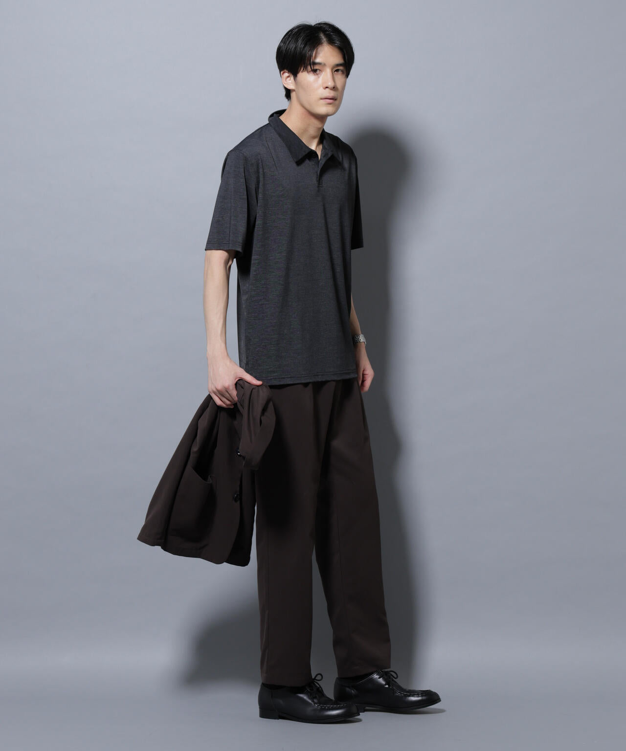 ストレッチメランジポロシャツ半袖