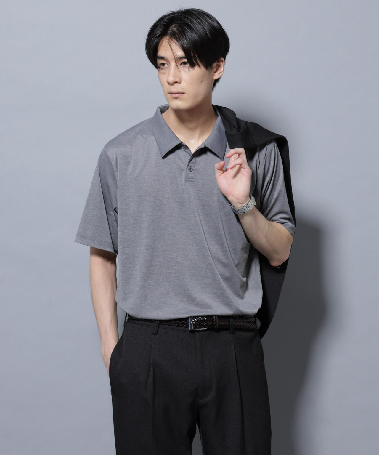 ストレッチメランジポロシャツ半袖