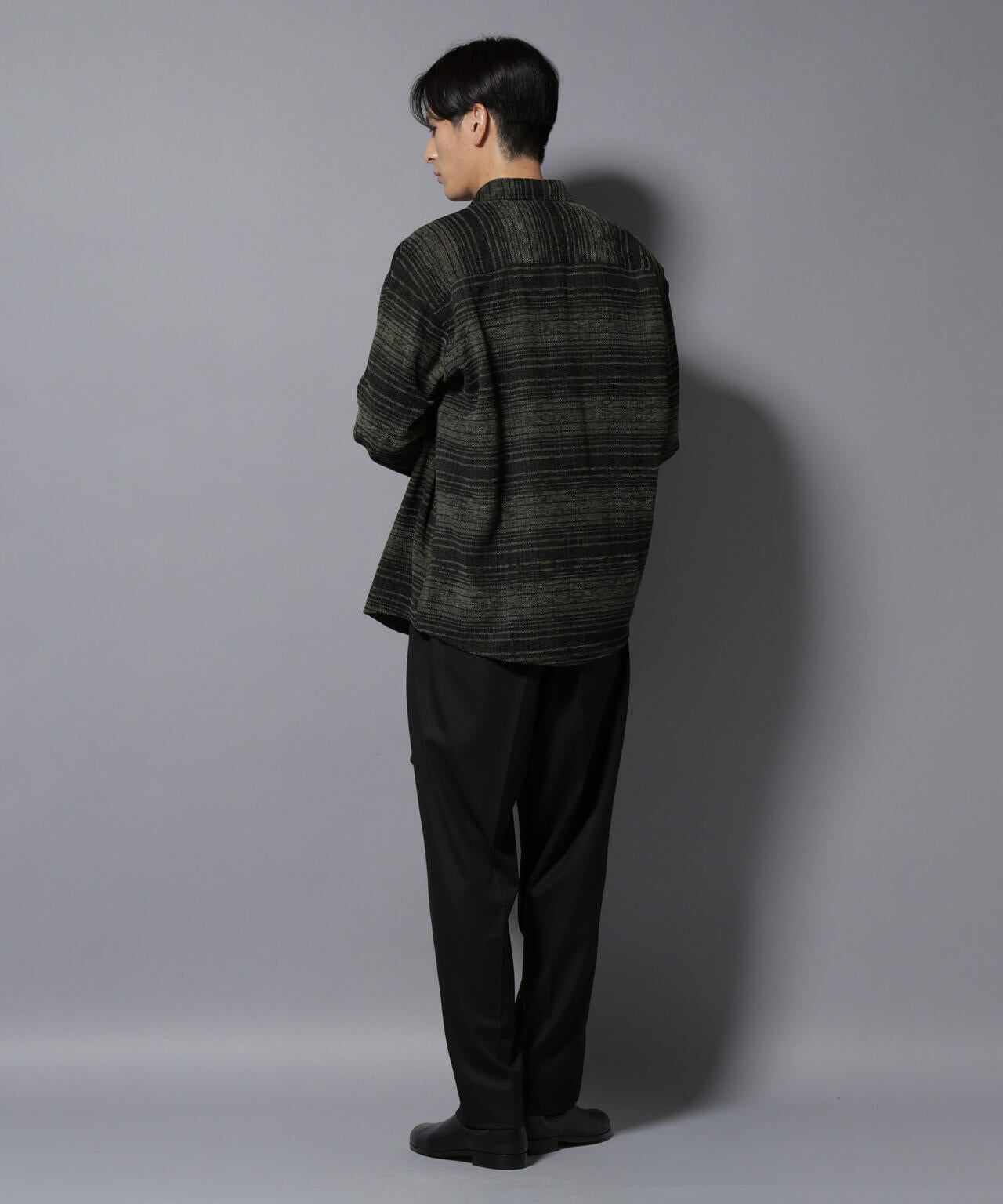 微起毛ワイド2タックテーパードパンツ