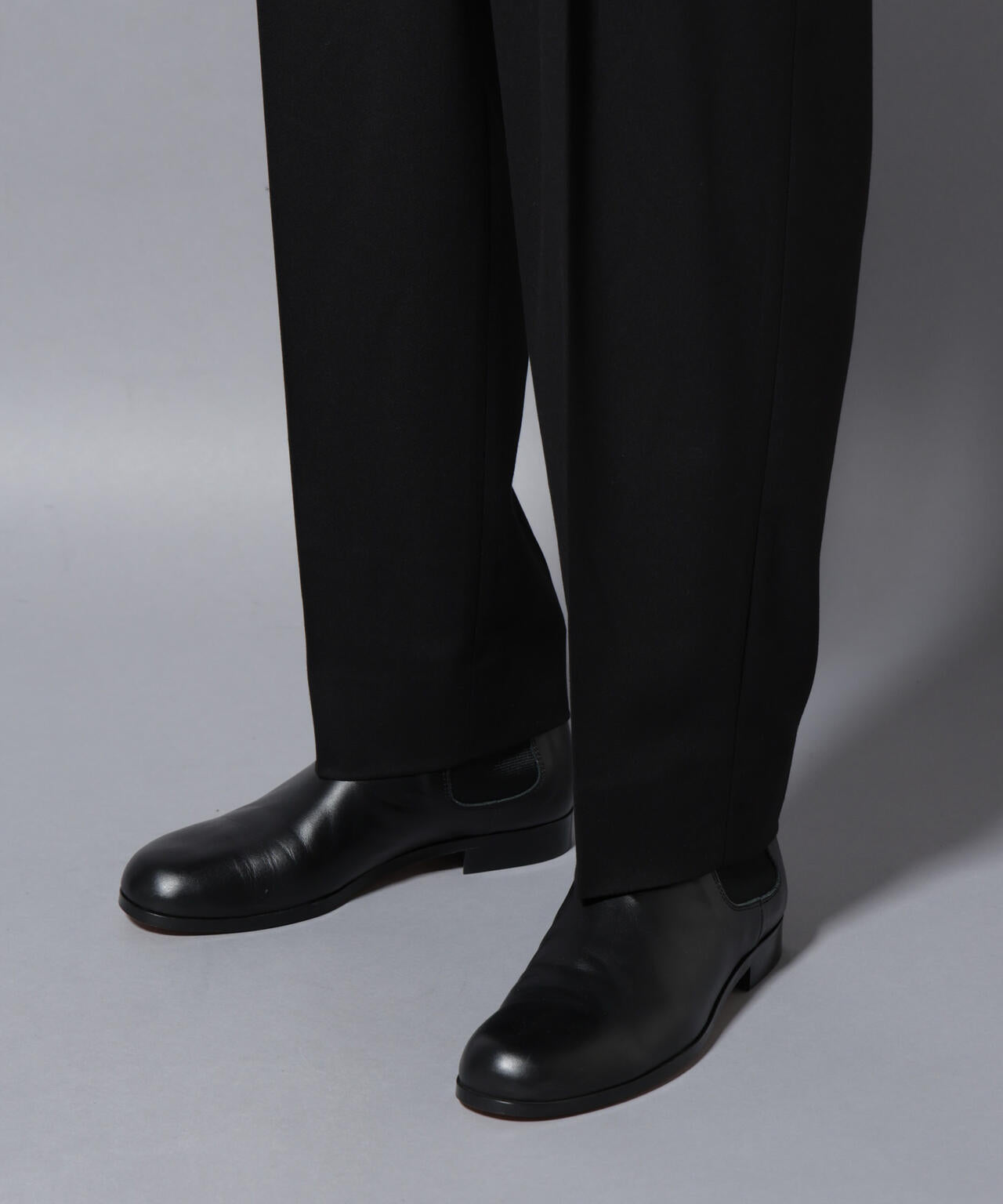 微起毛ワイド2タックテーパードパンツ