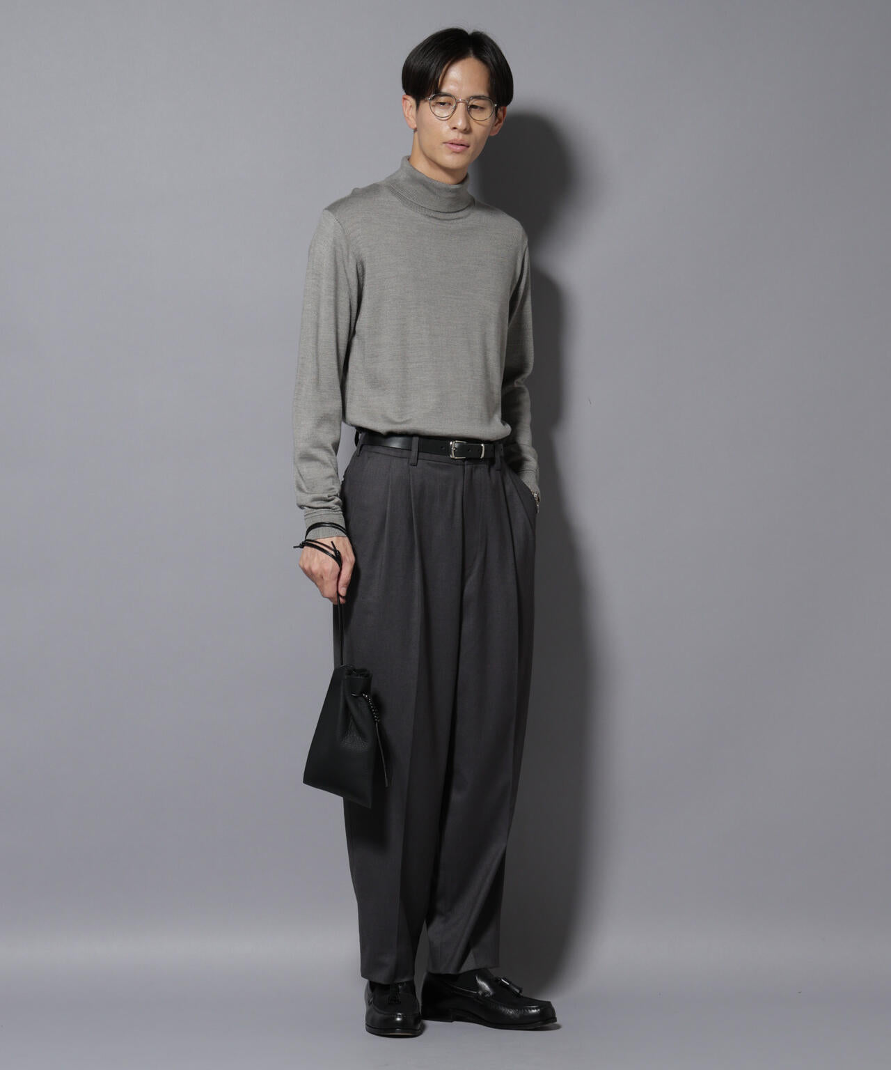 微起毛ワイド2タックテーパードパンツ | NANO universe（ナノ