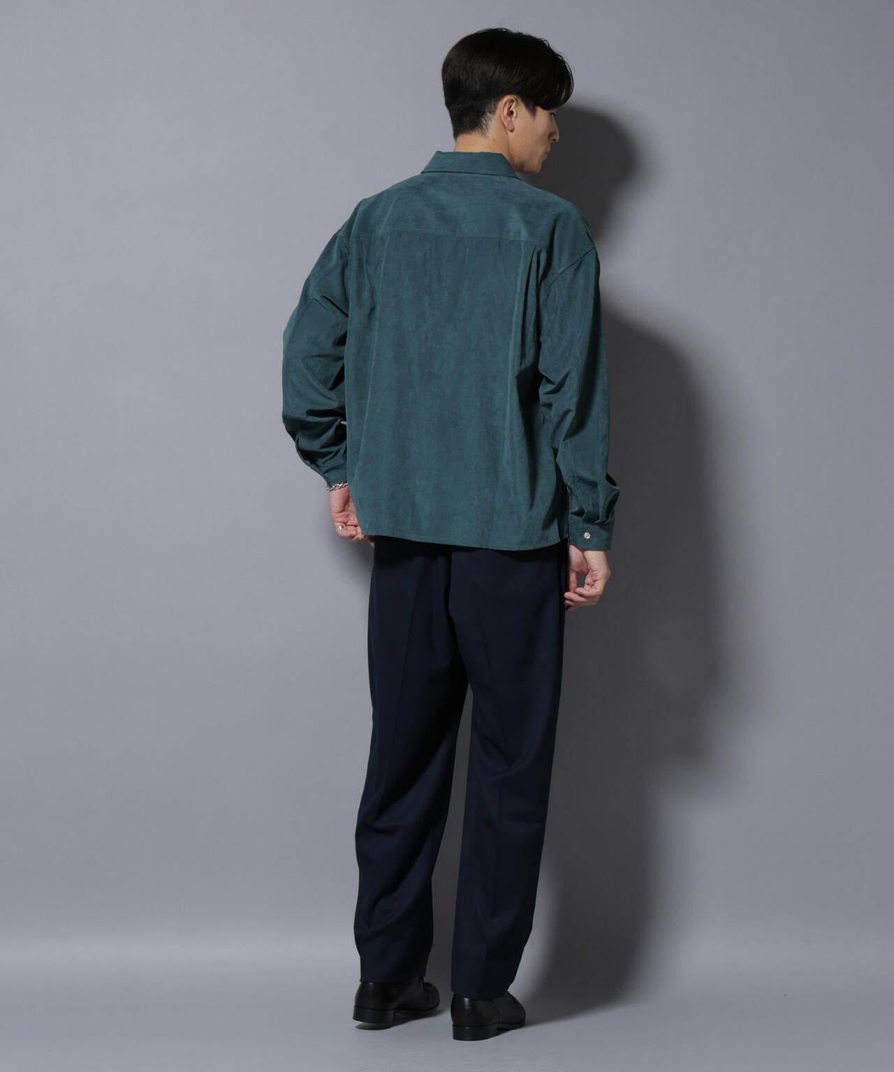 微起毛ワイド2タックテーパードパンツ