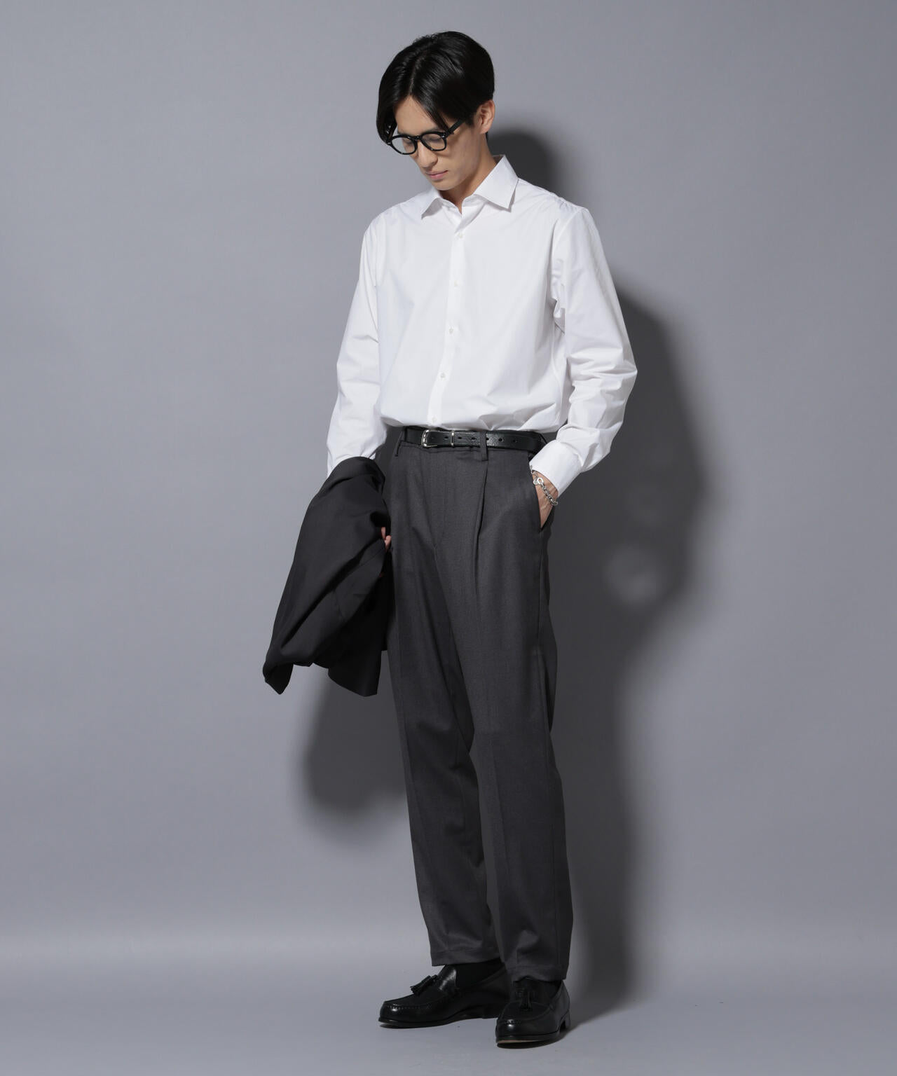 微起毛1タックテーパードパンツ