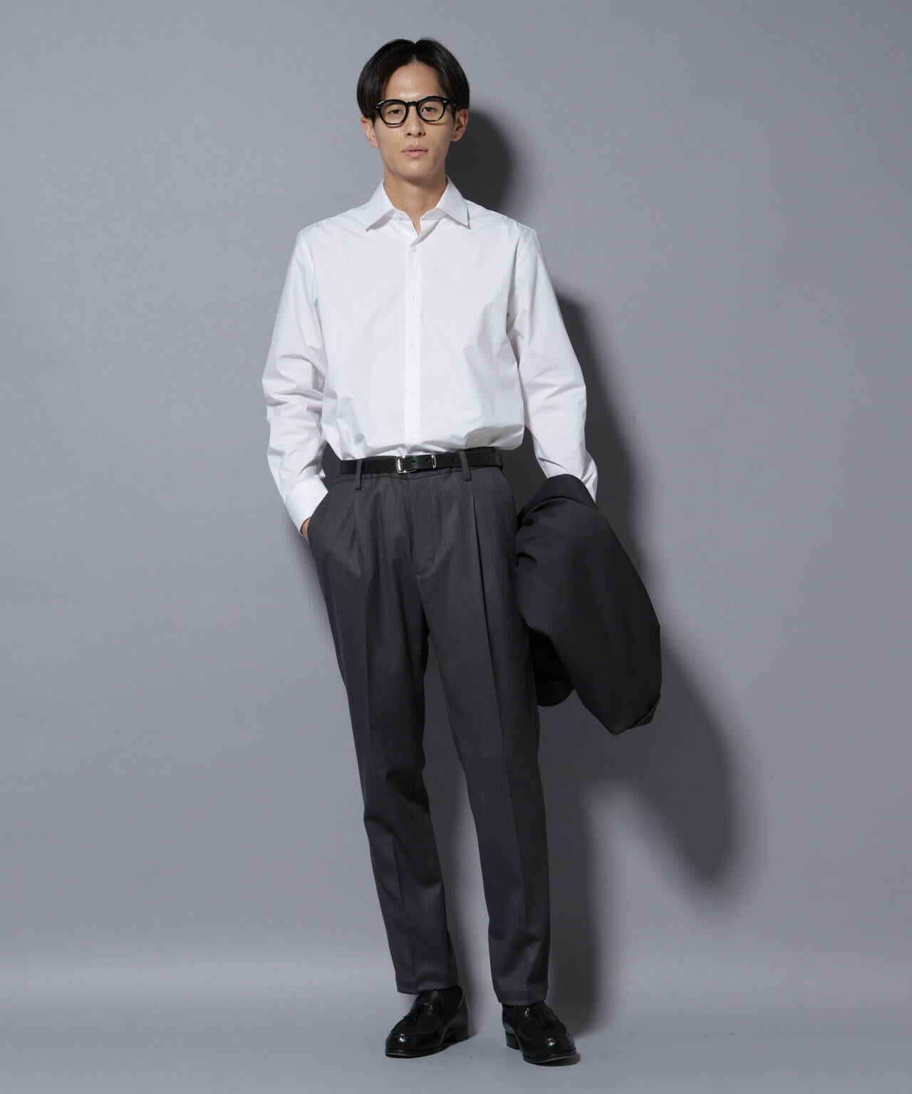 微起毛1タックテーパードパンツ