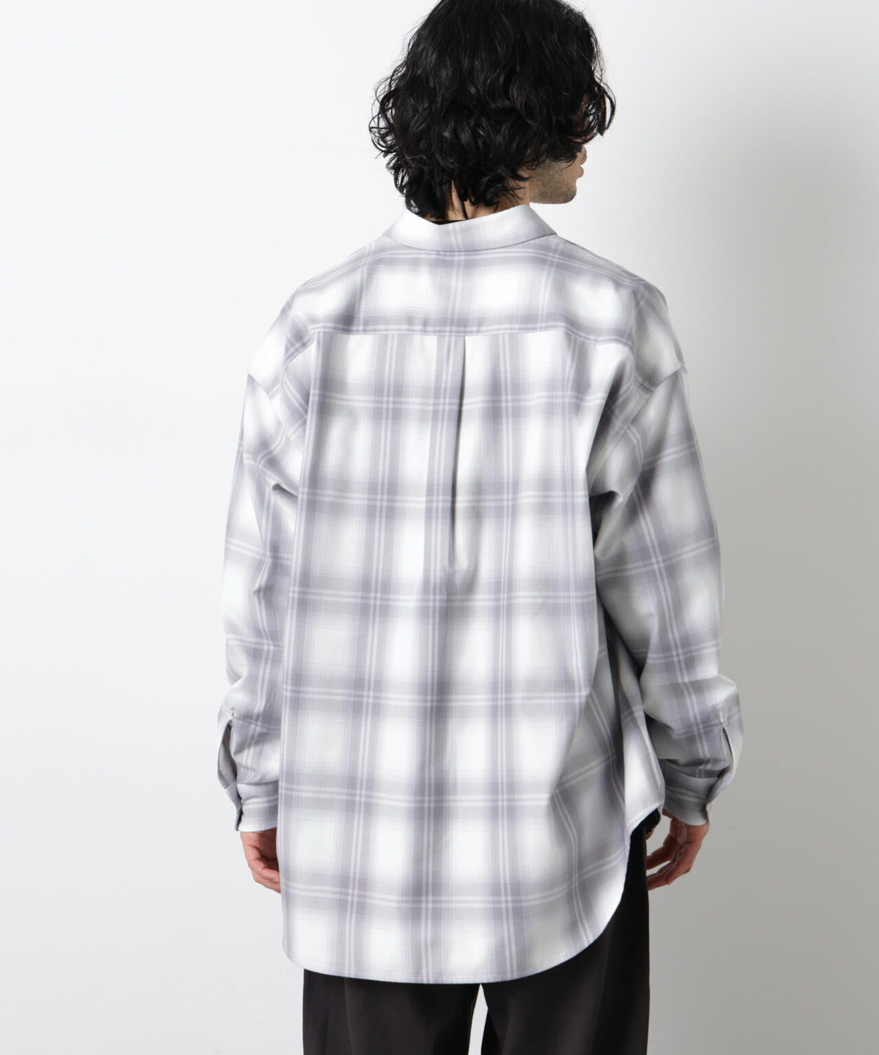 ビッグドレープチェックシャツ 長袖