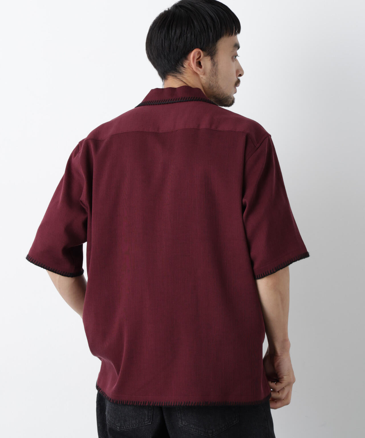 ブランケットステッチシャツ 半袖