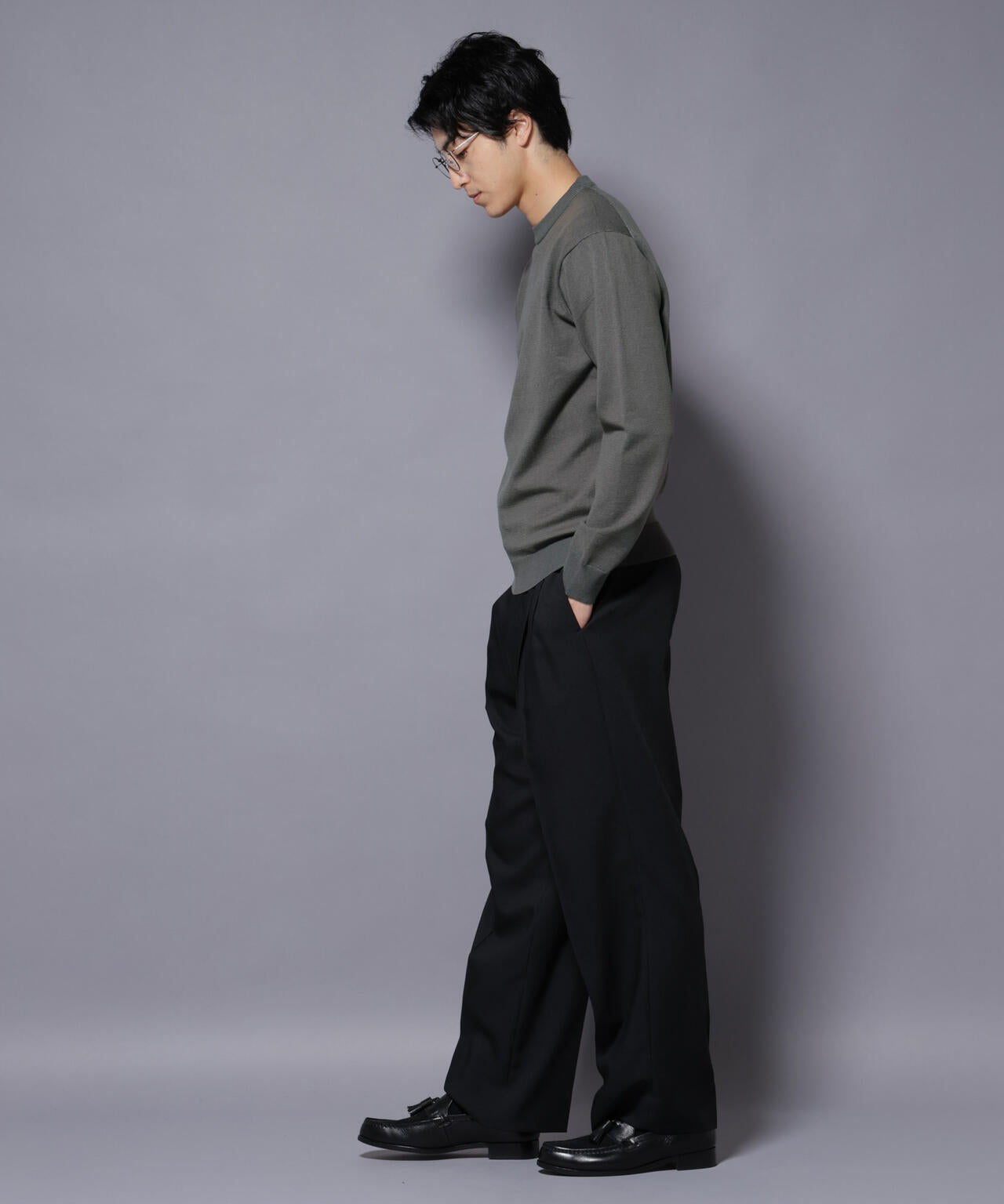 ダブルフェイスストレッチモックネックニット | NANO universe（ナノ