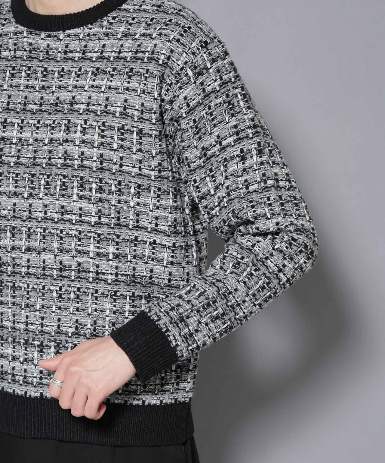 ツイードジャガードニット