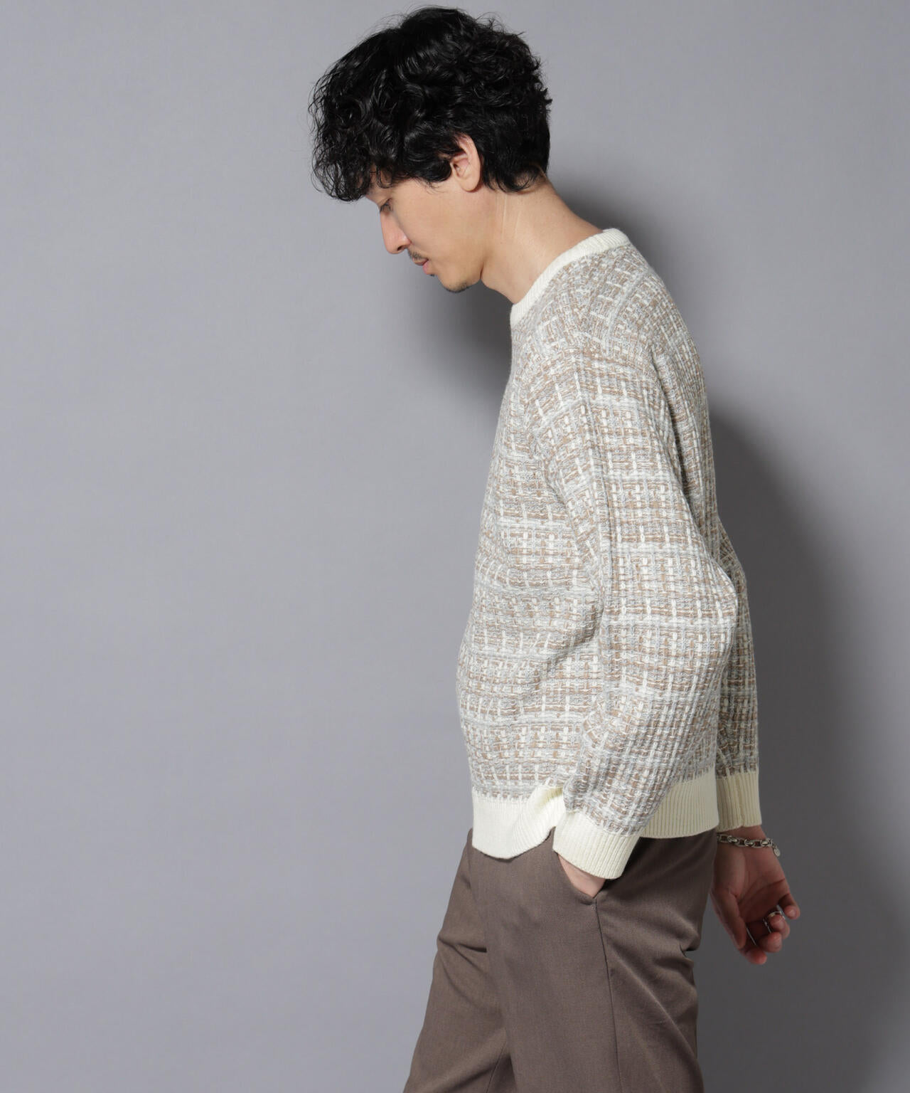 ツイードジャガードニット