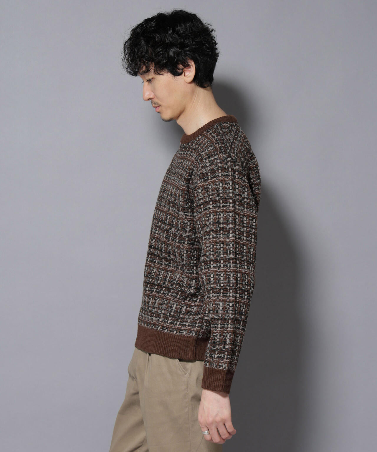 ツイードジャガードニット