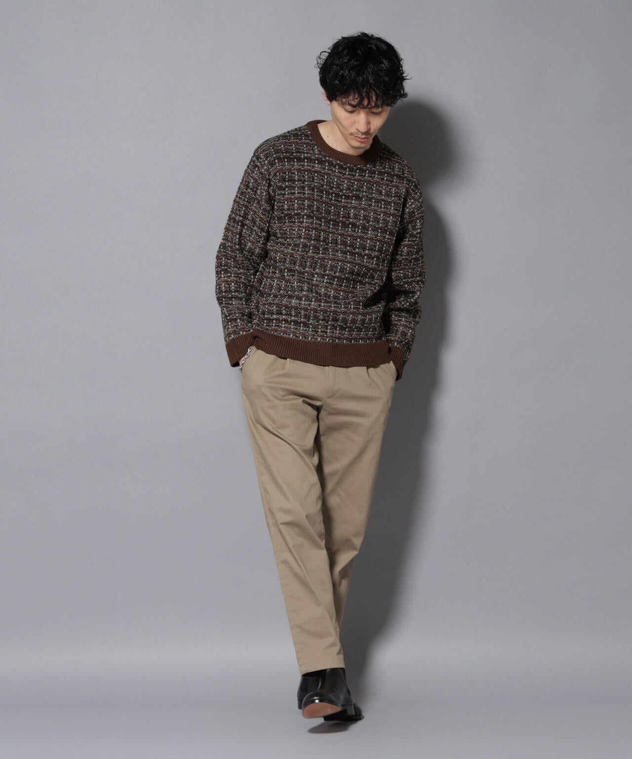 ツイードジャガードニット