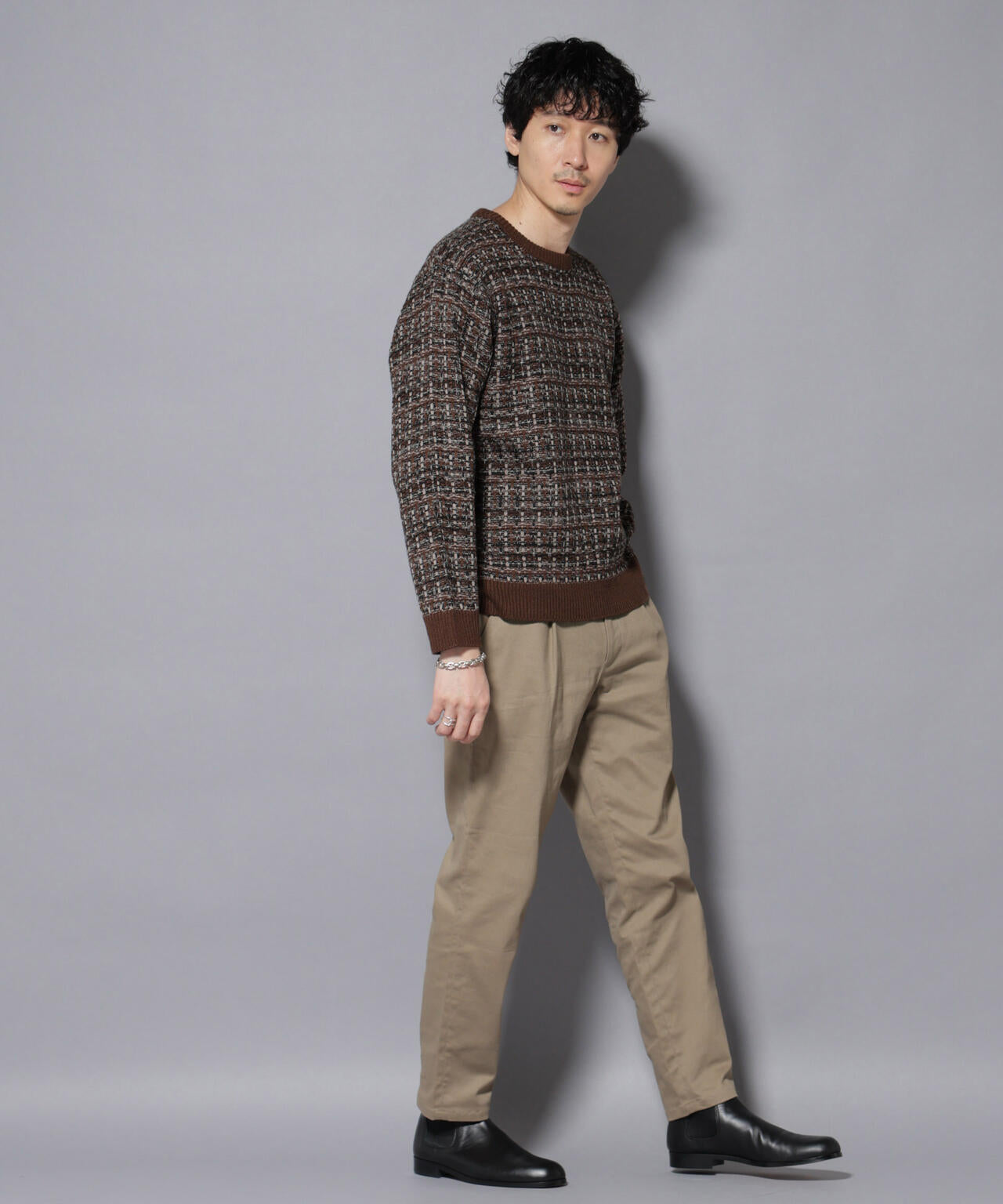 ツイードジャガードニット