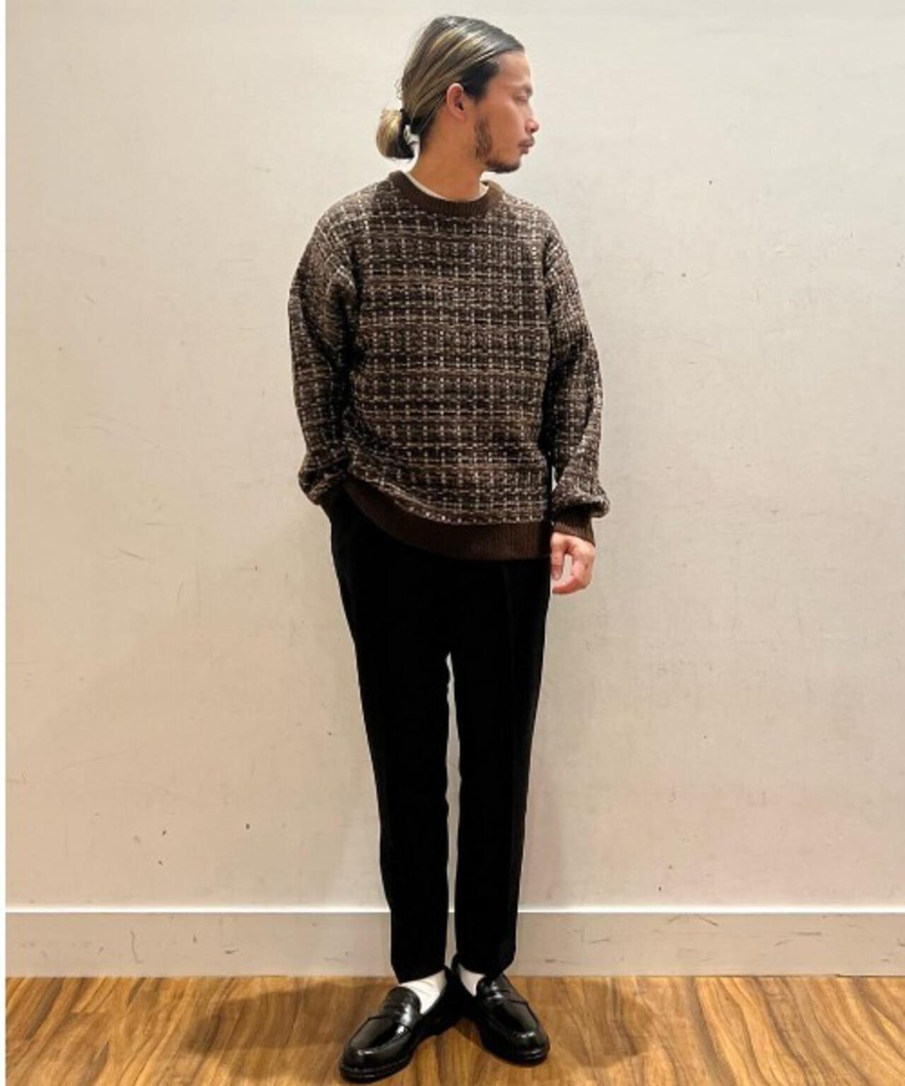 ツイードジャガードニット