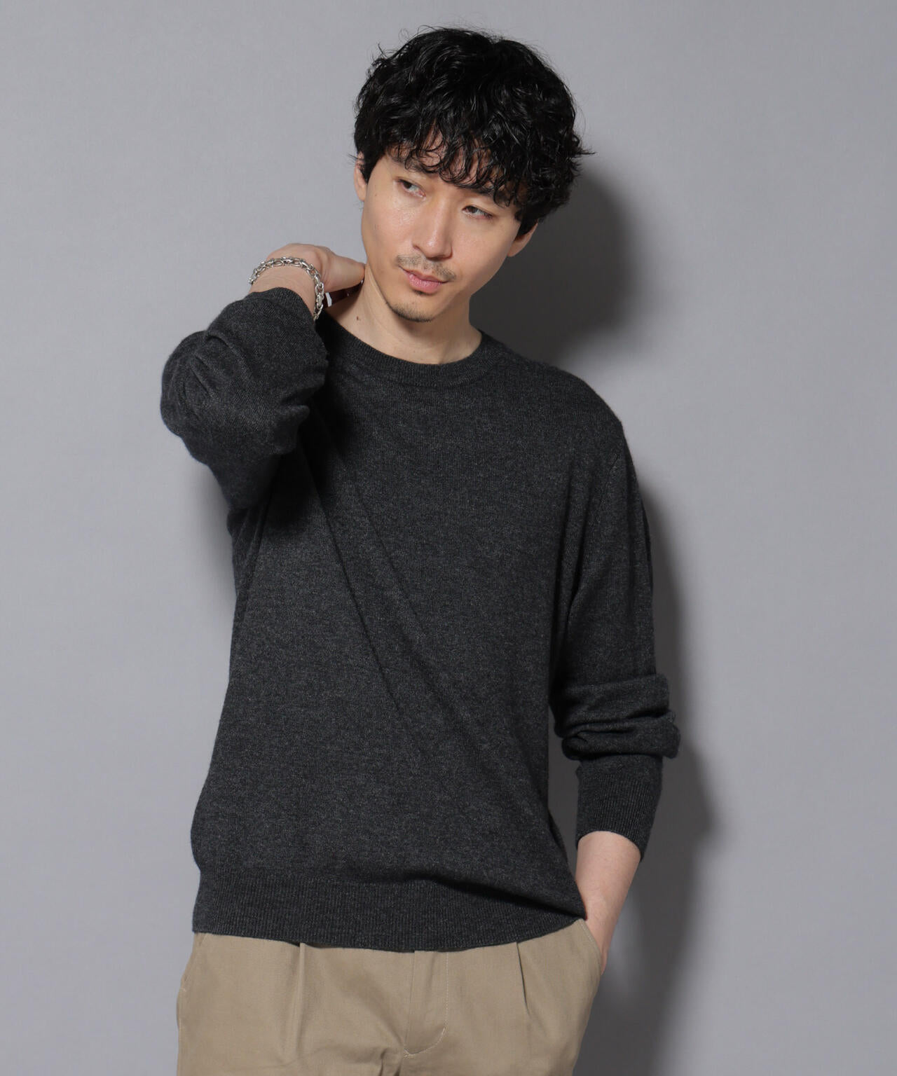 カシミヤミックスクルーネックニット | NANO universe（ナノ