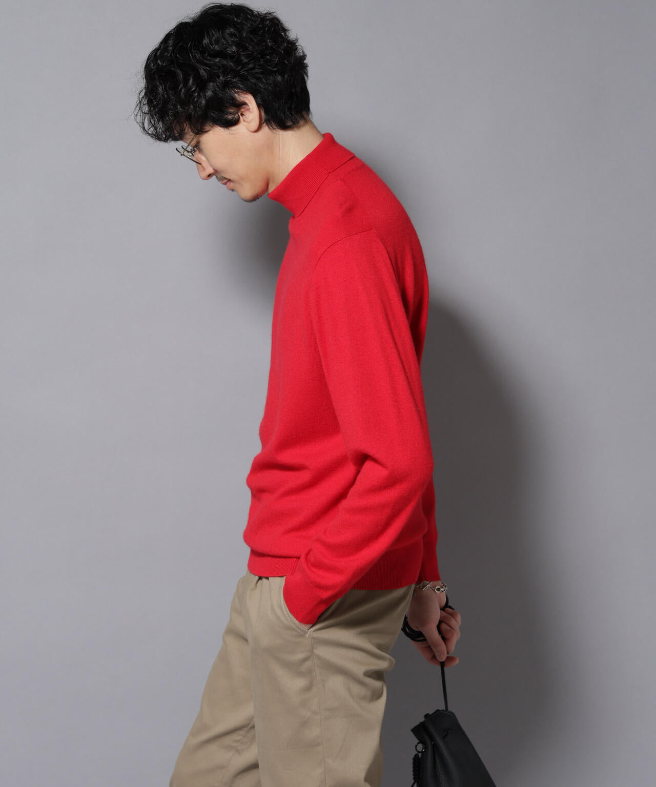 カシミヤミックスタートルネックニット