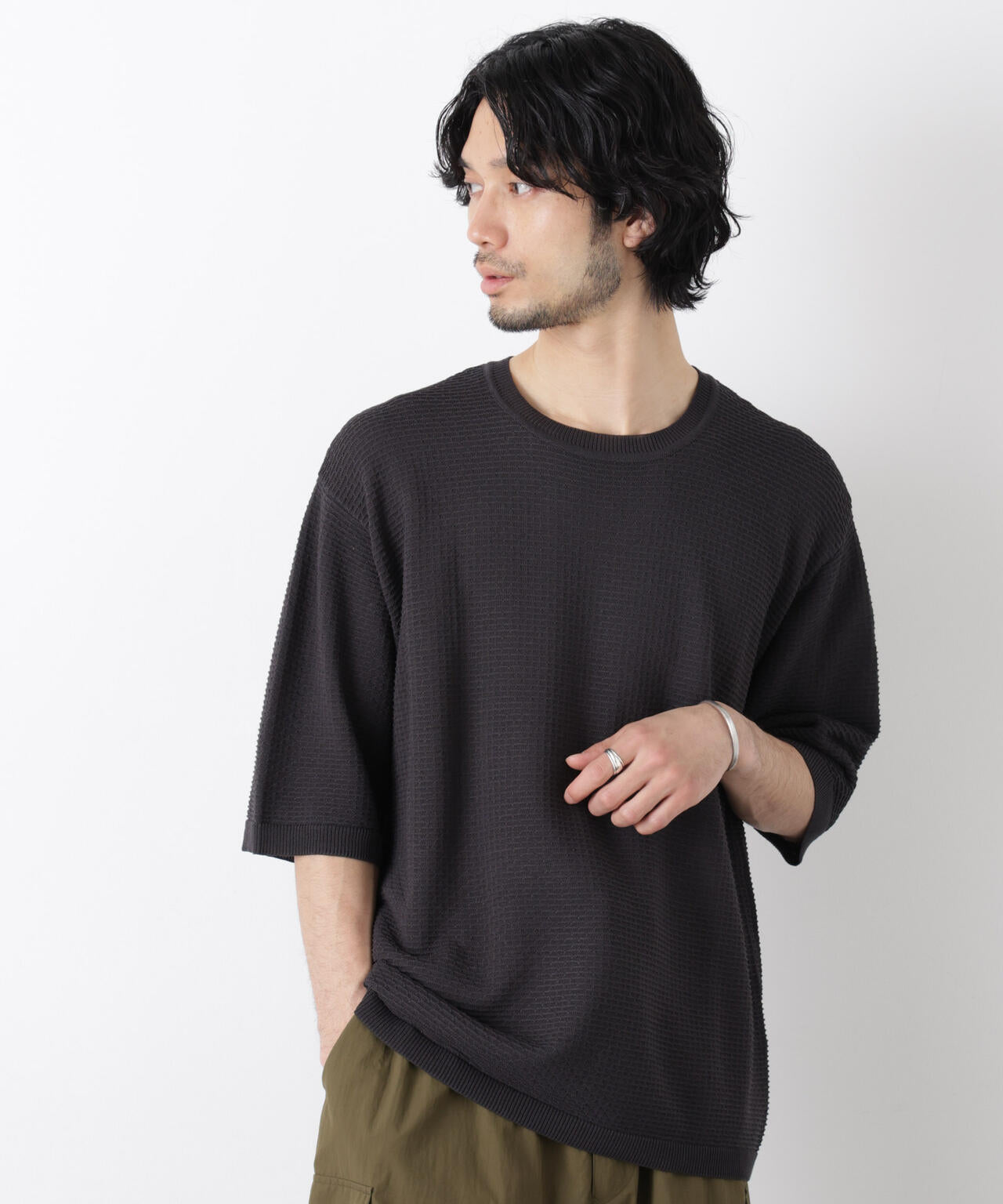 エアリードレープ ニットTシャツ 半袖
