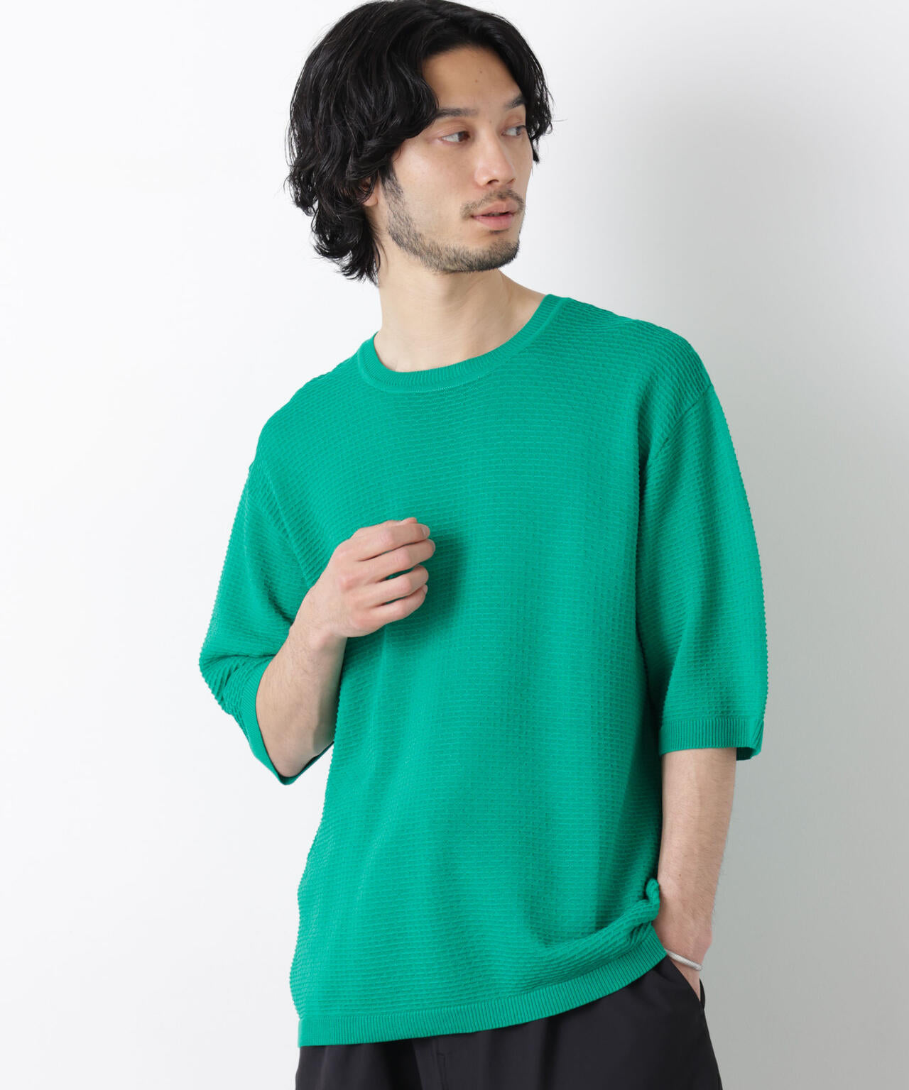 エアリードレープ ニットTシャツ 半袖