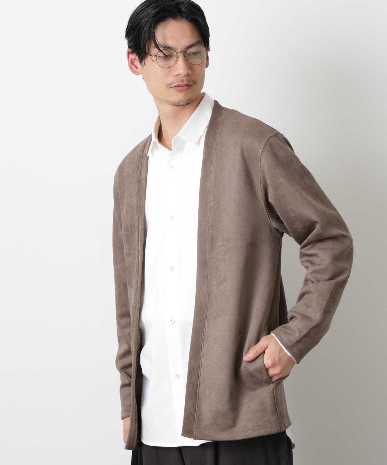 フェイクスエードトッパーカーディガン