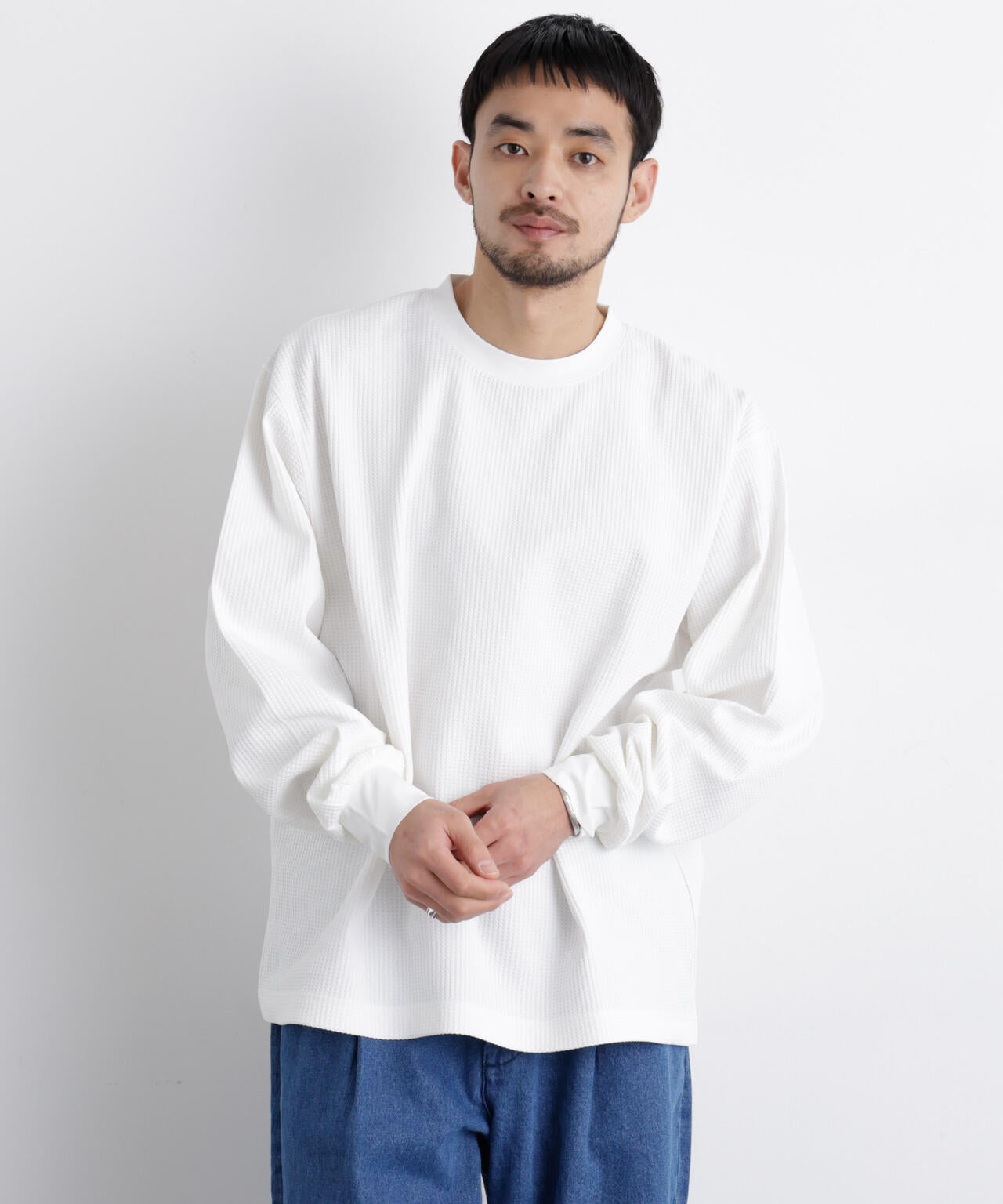 ワッフルプルオーバーTシャツ 長袖 | NANO universe（ナノ・ユニバース
