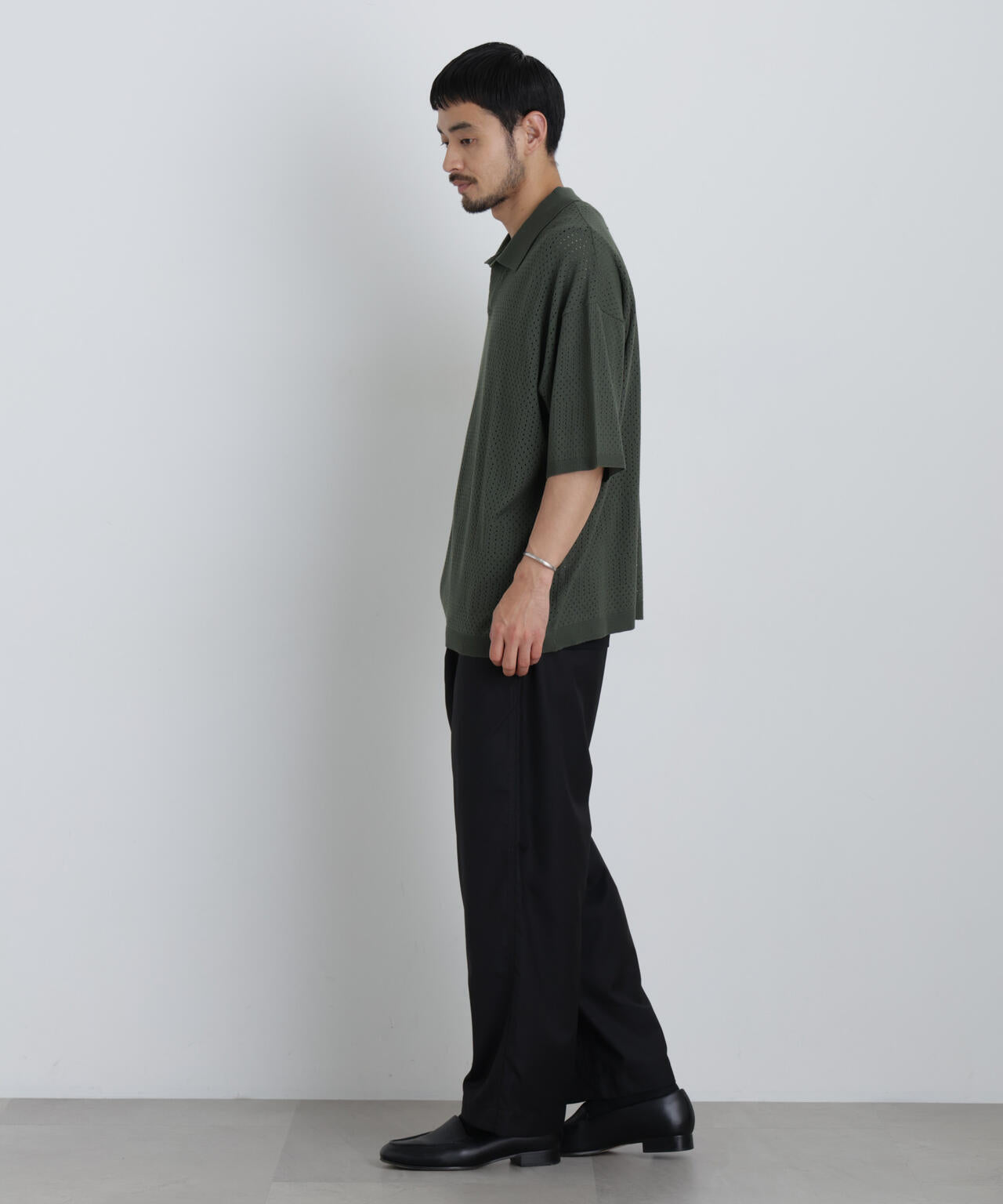 WEB限定/スキッパーテックニットポロシャツ/半袖