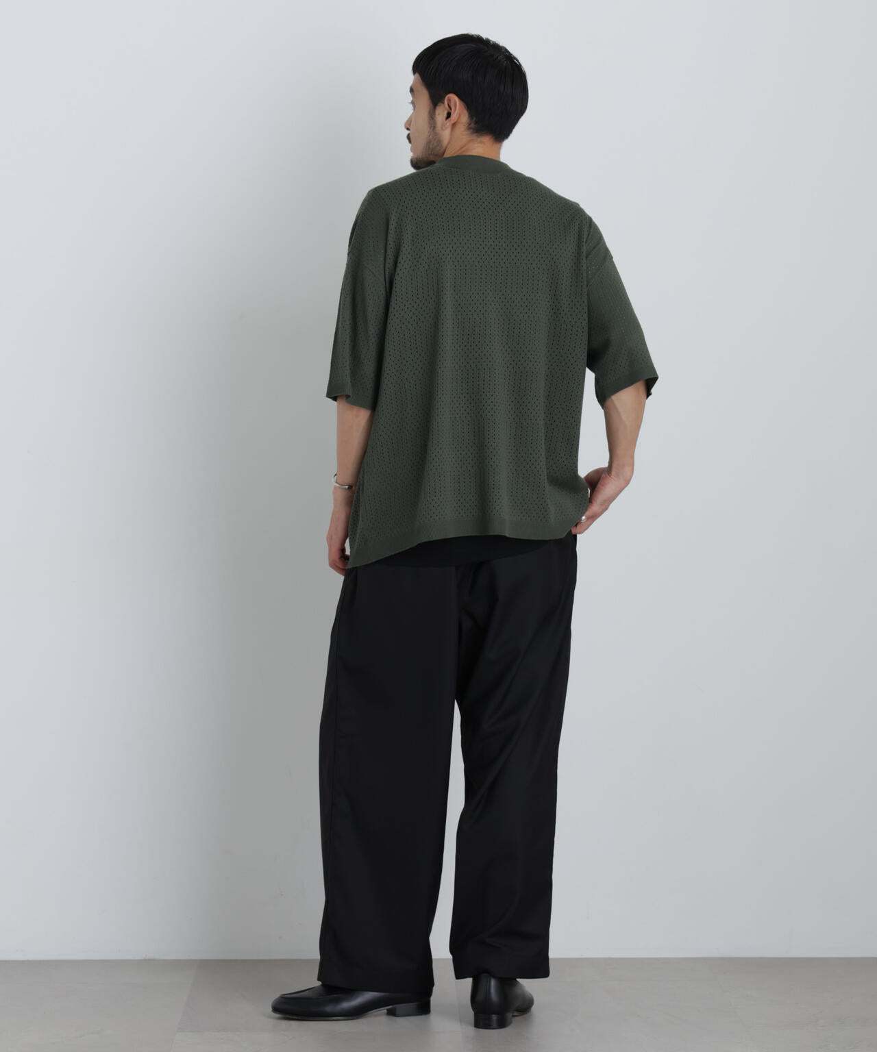 WEB限定/スキッパーテックニットポロシャツ/半袖