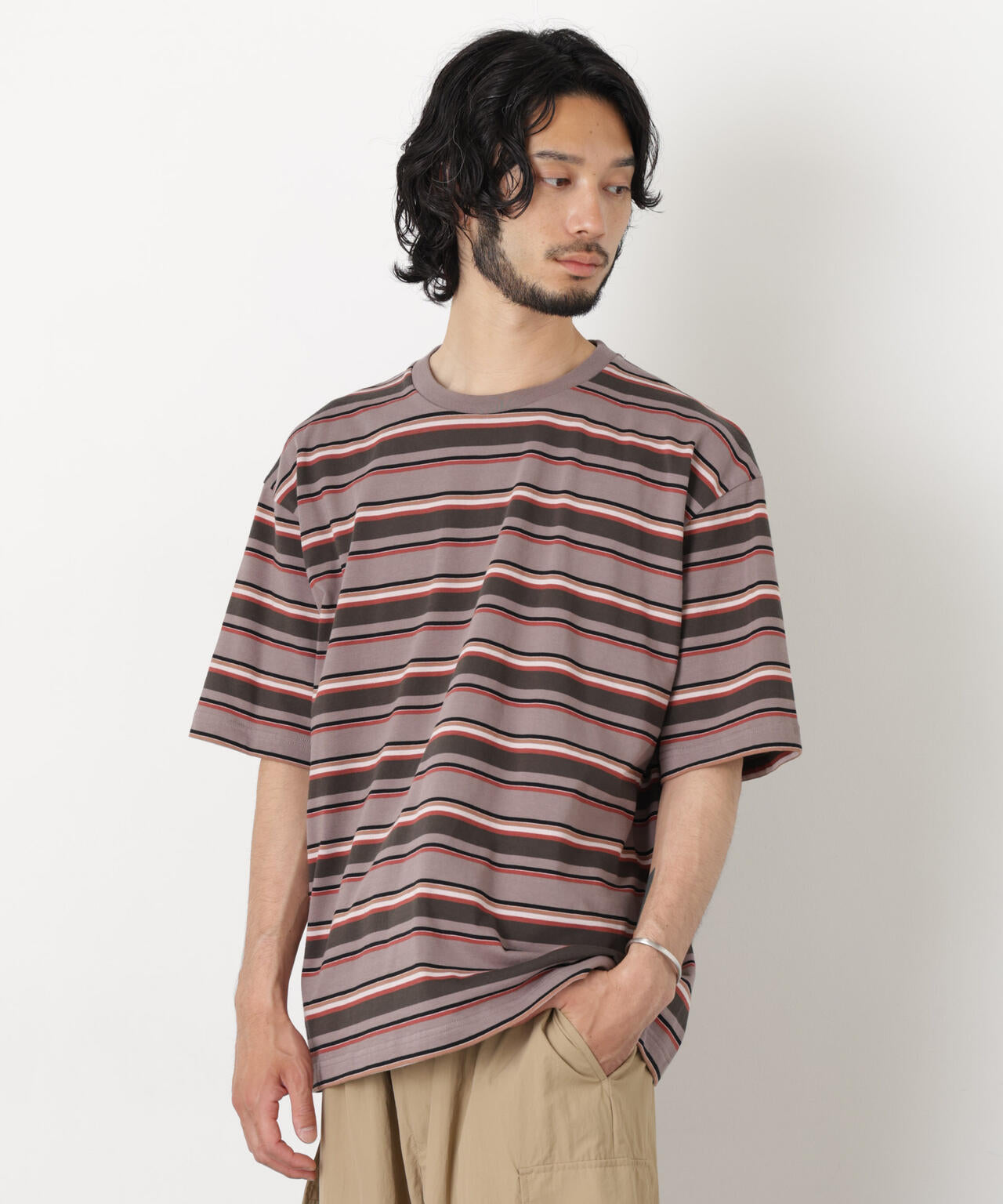 コーマコットンランダムボーダーTシャツ | NANO universe（ナノ