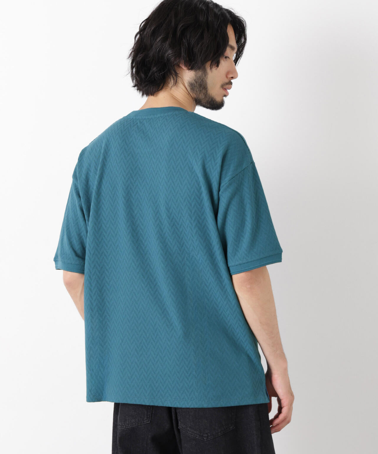 UNIQ ユニク スンヨン着用 Tシャツ ヘリンボンジャガードTシャツ 半袖 | NANO universe（ナノ・ユニバース