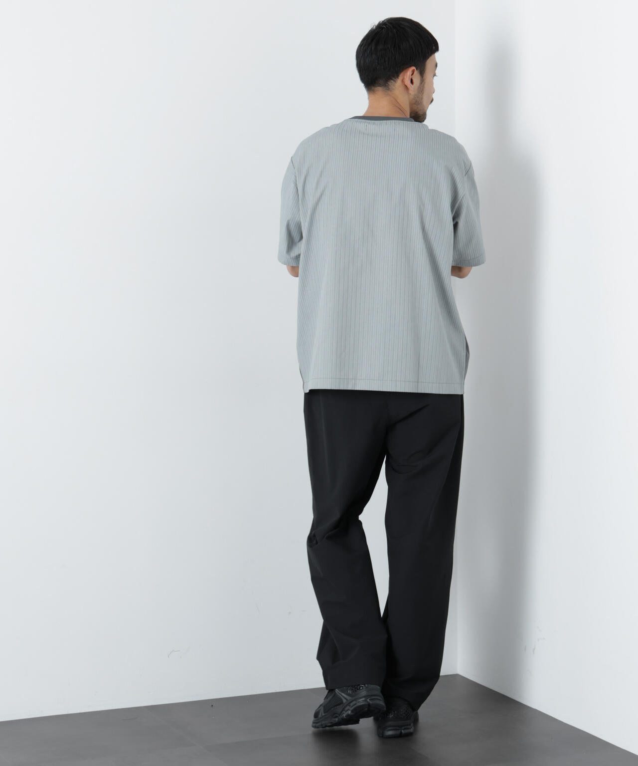 スムース布帛ドッキングTシャツ 半袖