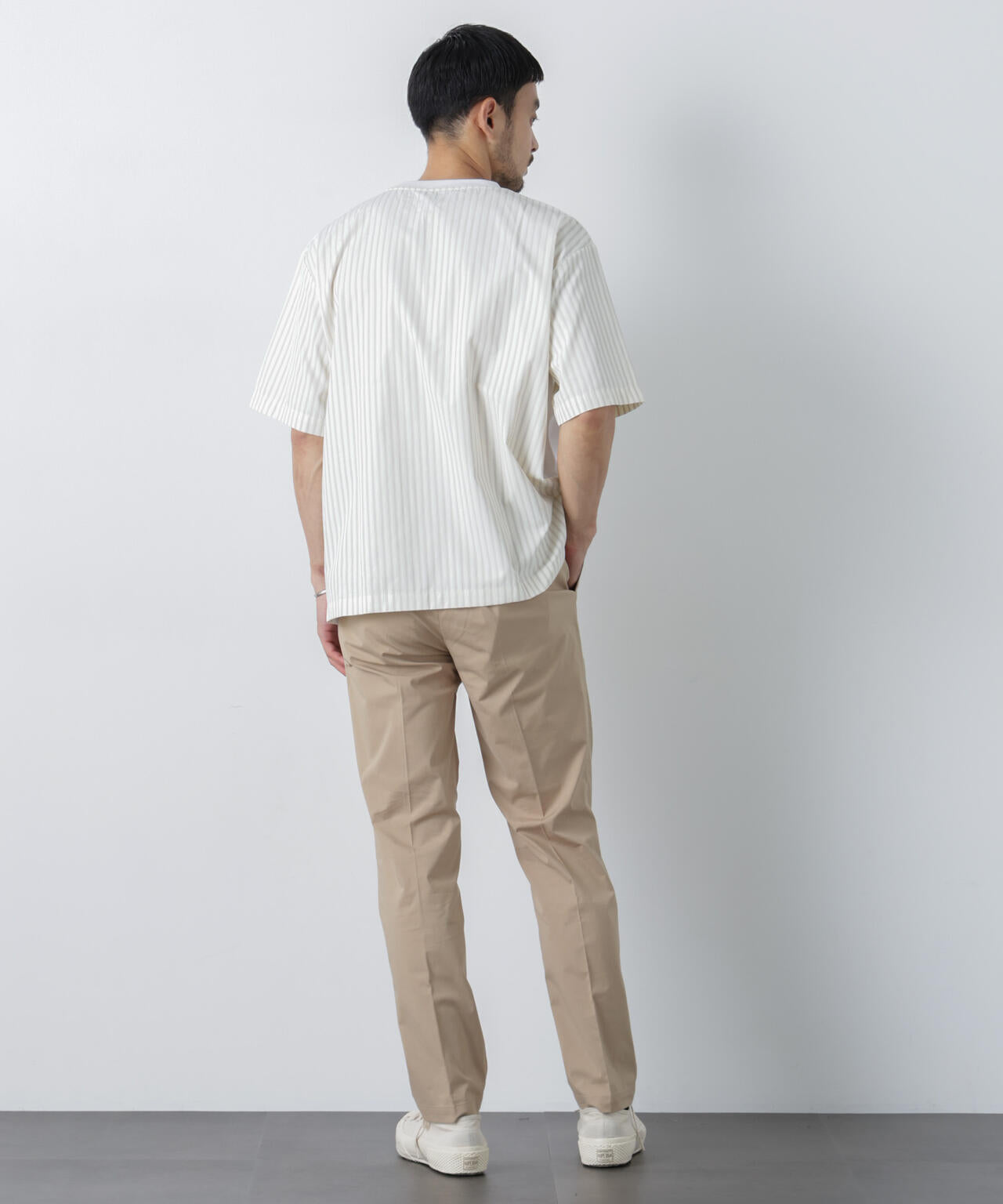 スムース布帛ドッキングTシャツ 半袖