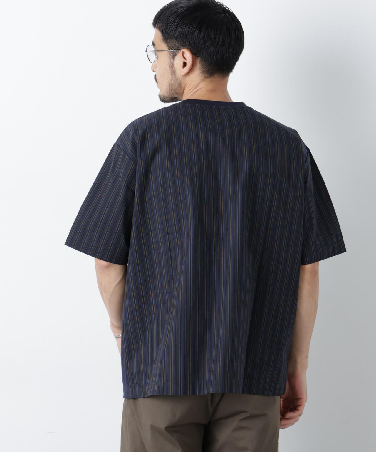 スムース布帛ドッキングTシャツ 半袖
