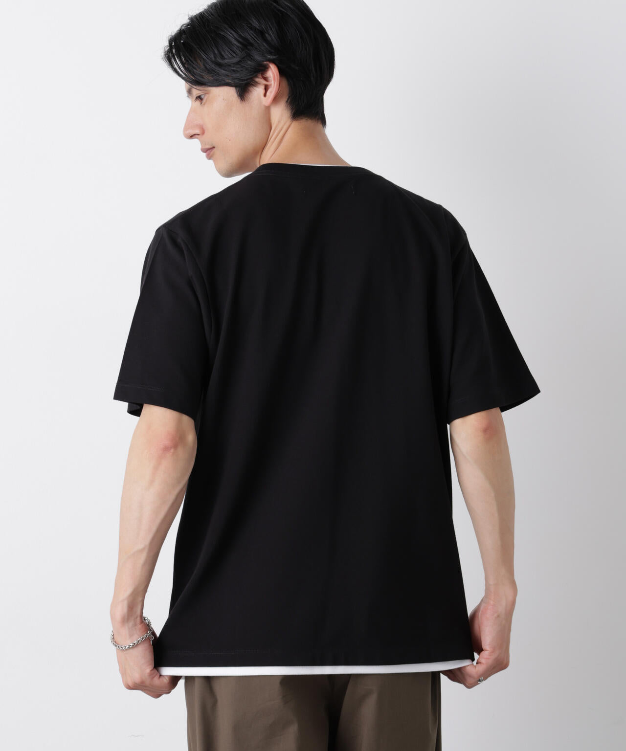 フェイクレイヤード鹿の子Tシャツ 半袖 | NANO universe（ナノ