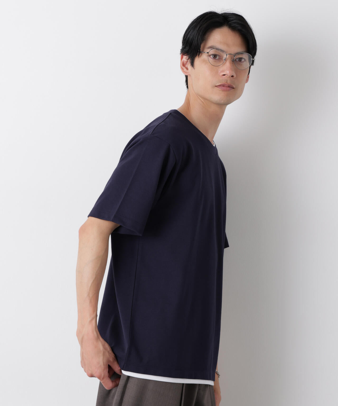 【ウエノさま専用】レイヤード風Tシャツ130チャコール他6点 フェイクレイヤード鹿の子Tシャツ 半袖 | NANO universe（ナノ