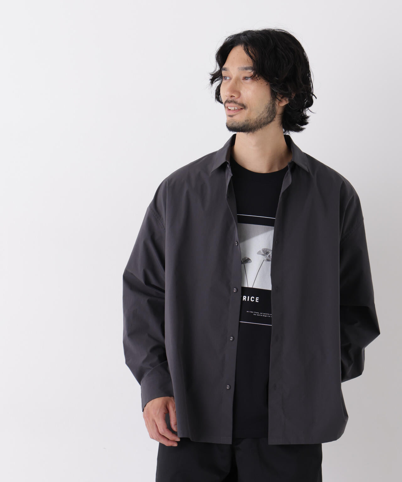 CAVE(R)ビッグドレープスクウェアシャツ 長袖