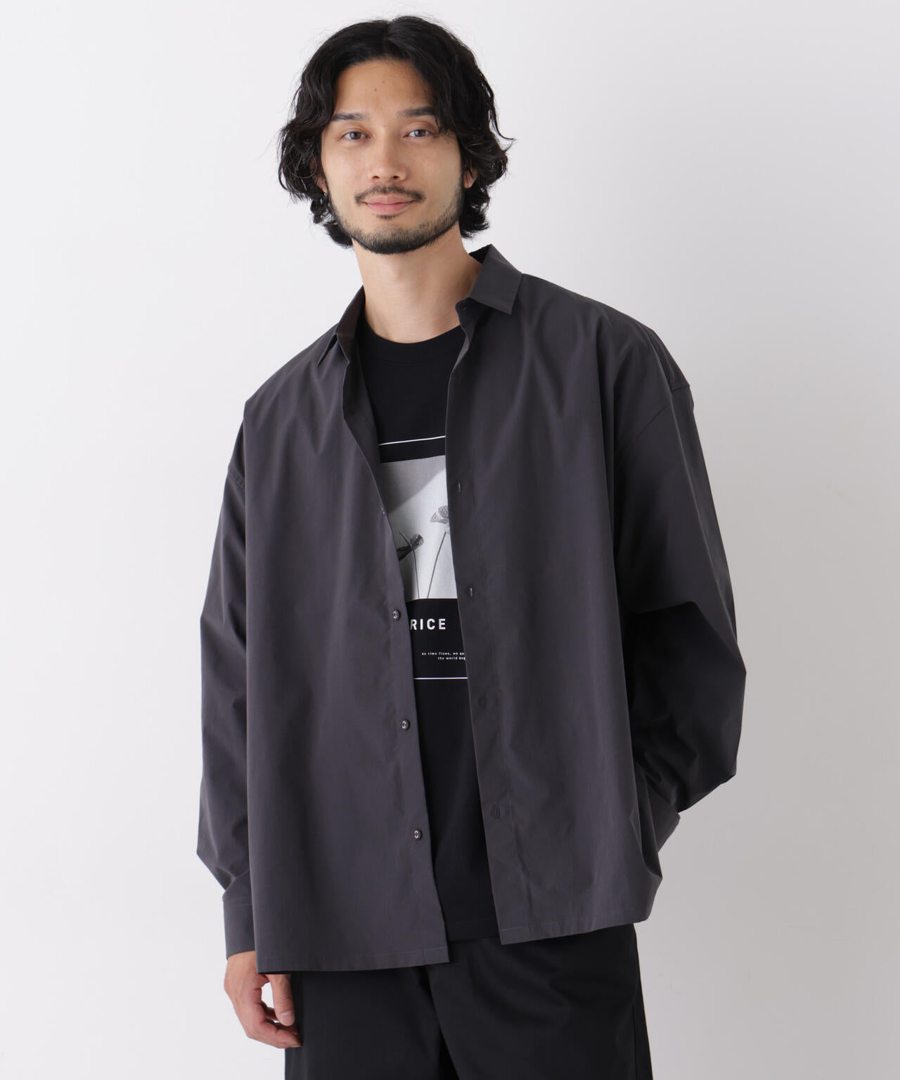 CAVE(R)ビッグドレープスクウェアシャツ 長袖