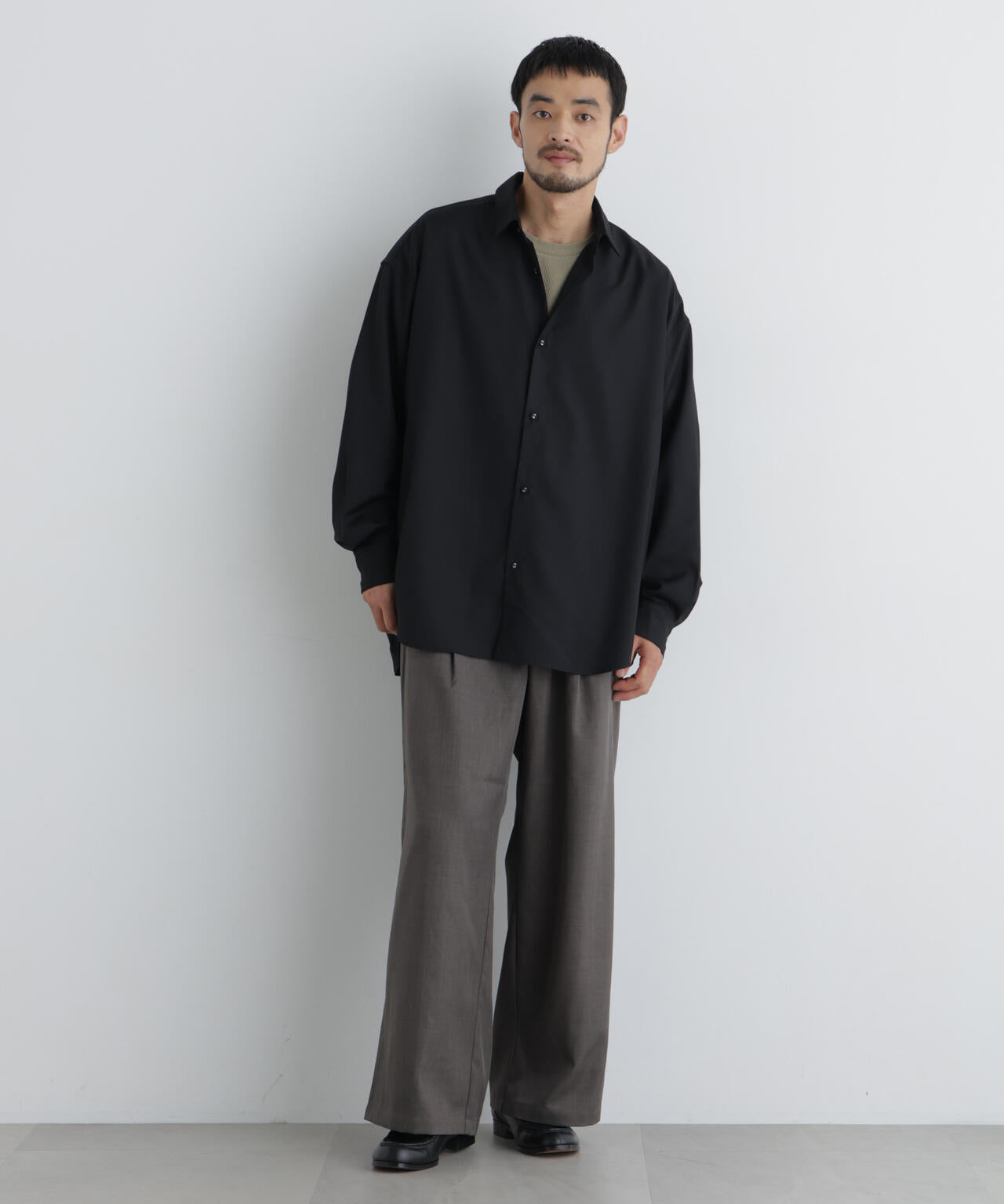 ビッグドレープシャツ 長袖